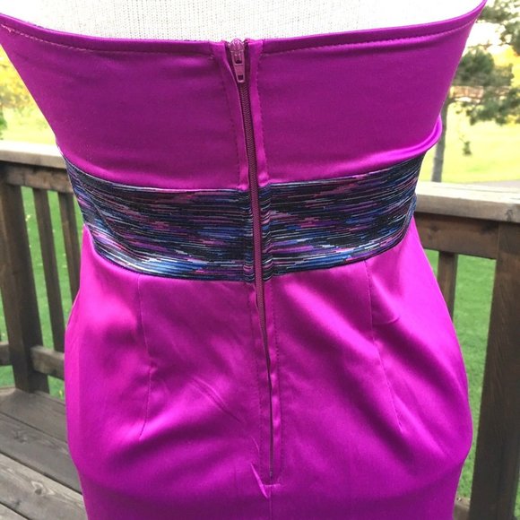 Akira Chicago Strapless Mini Dress Size M Fuchsia Purple Sexy Club Stretchy - Picture 9 of 12